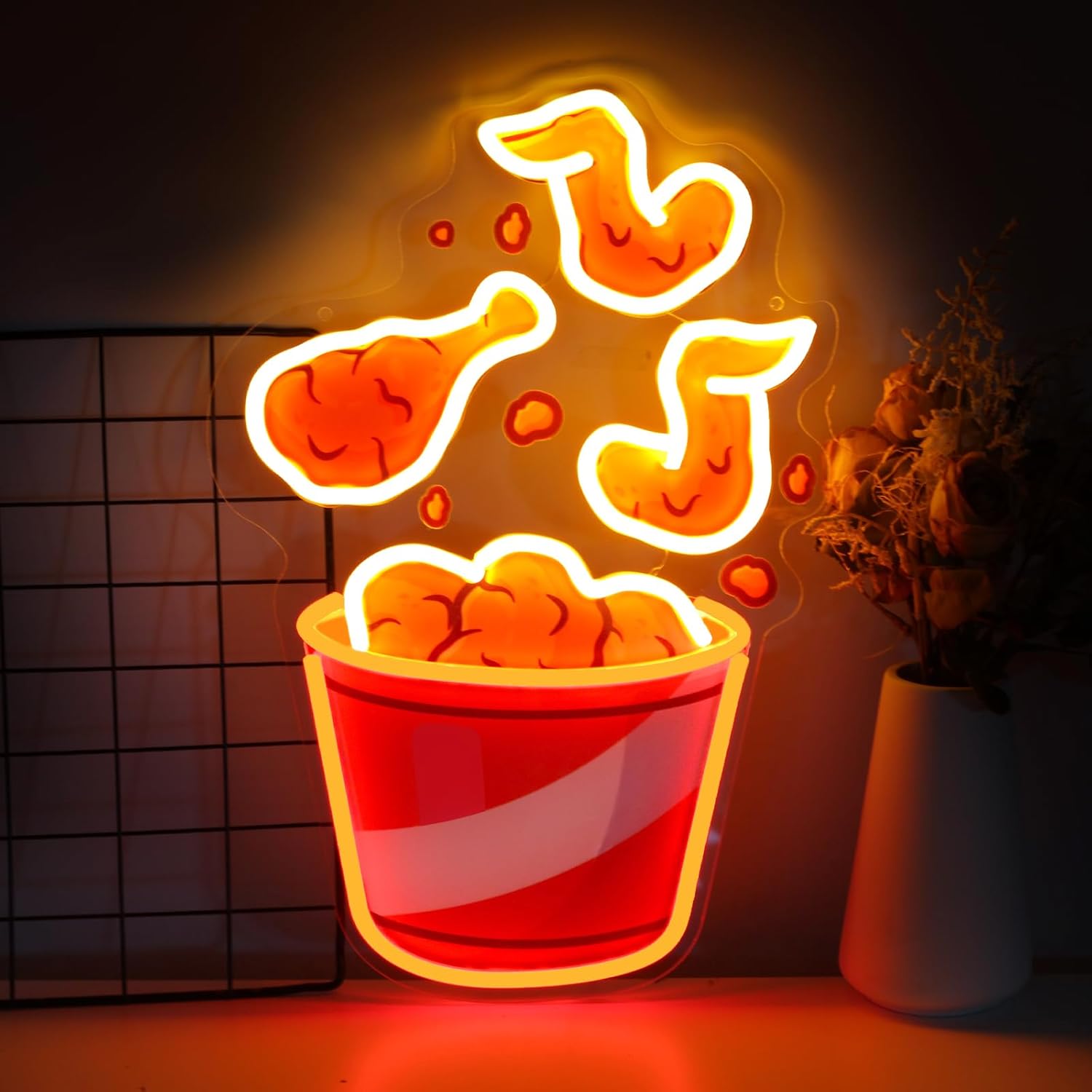Party Games Shop - Gebraden Kip Neonbord USB Dimbare LED