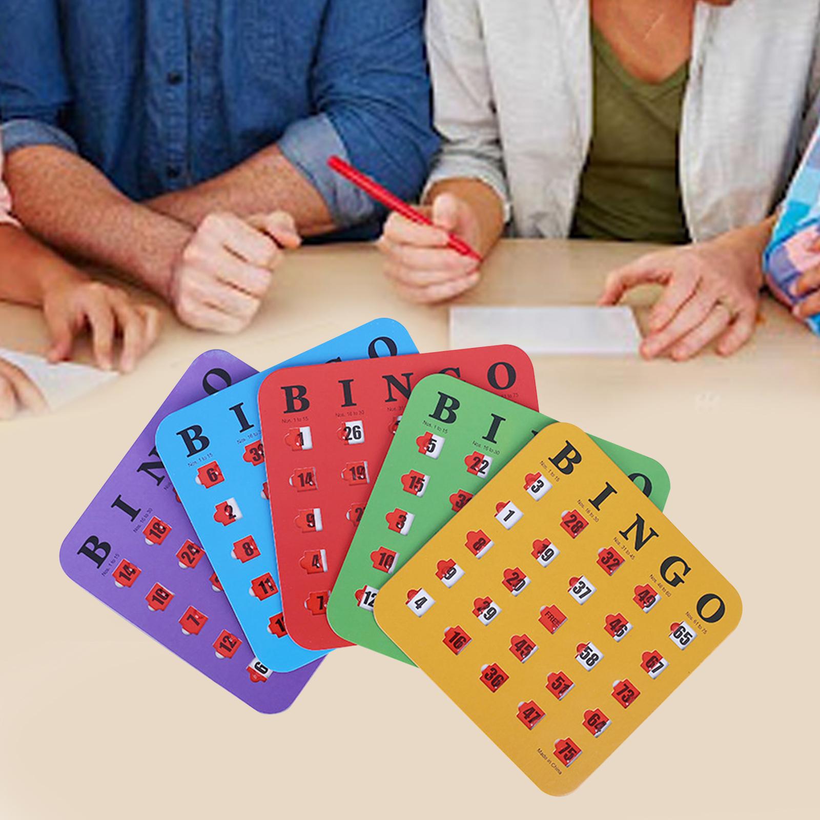 Party Games For Adults Large Group - 5-delige bingokaarten grote print bingokarton gemakkelijk