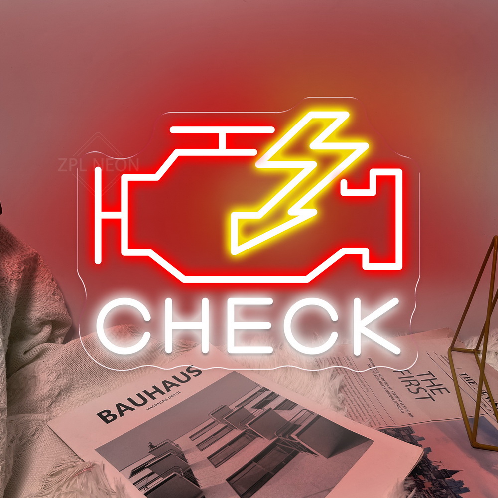 Party Games Shop - Check Engine Neon Sign Led-verlichting Garage