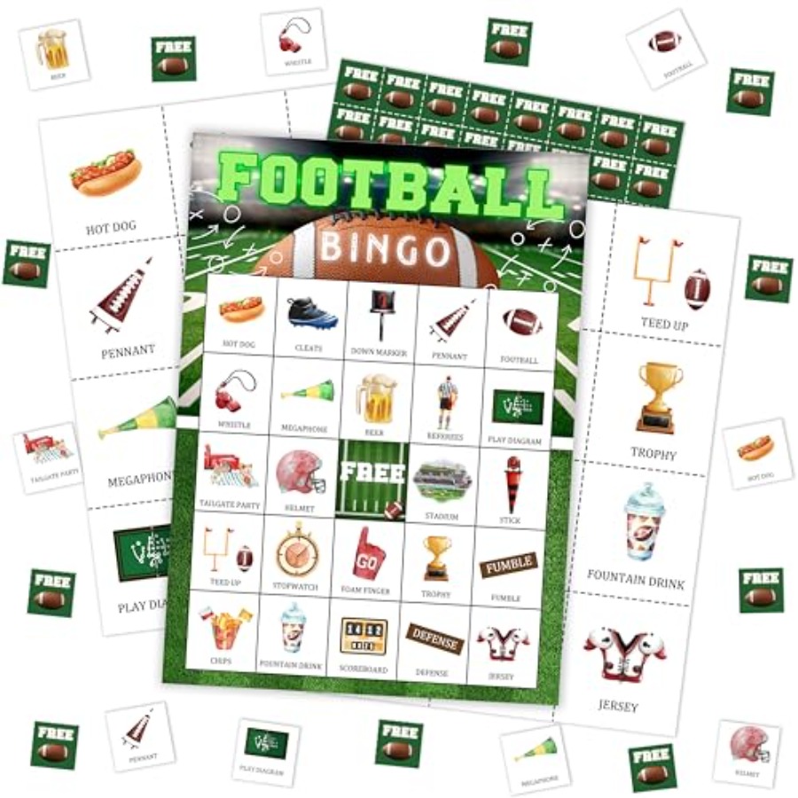 Party Games For Adults Large Group - Voetbal Bingo Spelkaart, Voetbal Bingo Set