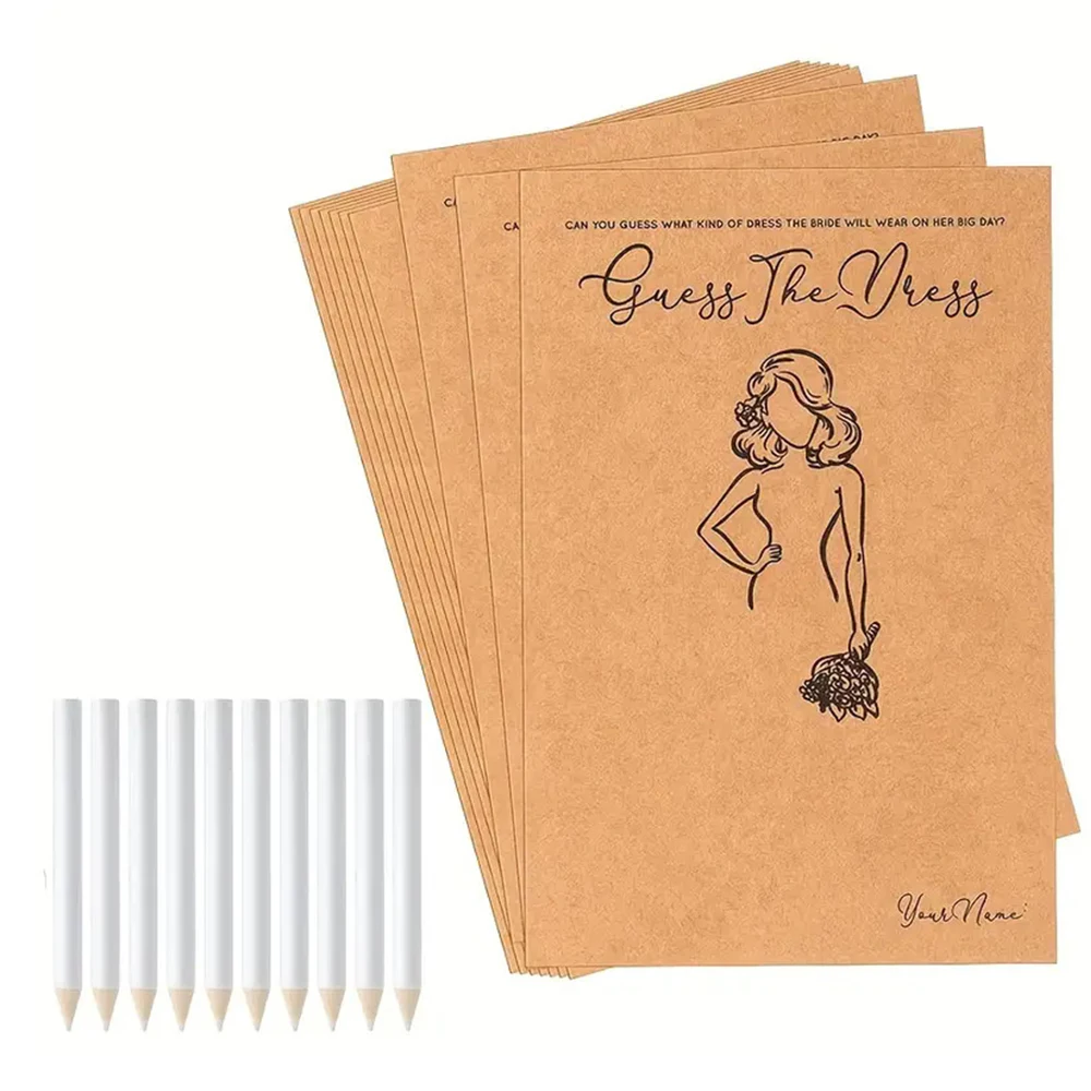 Party Games Bridal Shower - Runto 10Set Grappig Guess The Dress