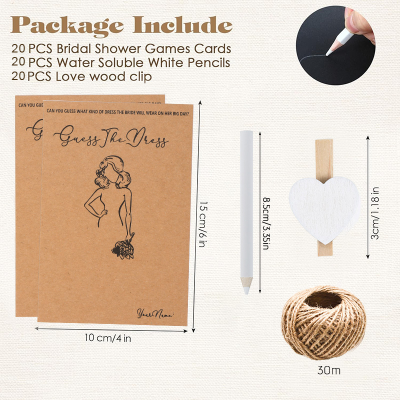 10/20Sets Guess Trouwjurk Game - Party Games Bridal Shower recensie en prijs
