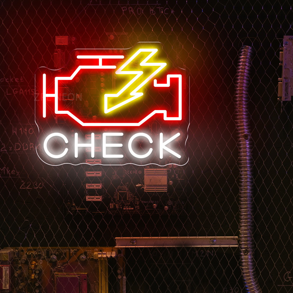 Check Engine Neon Sign Led-ver - Party Games Shop recensie en prijs