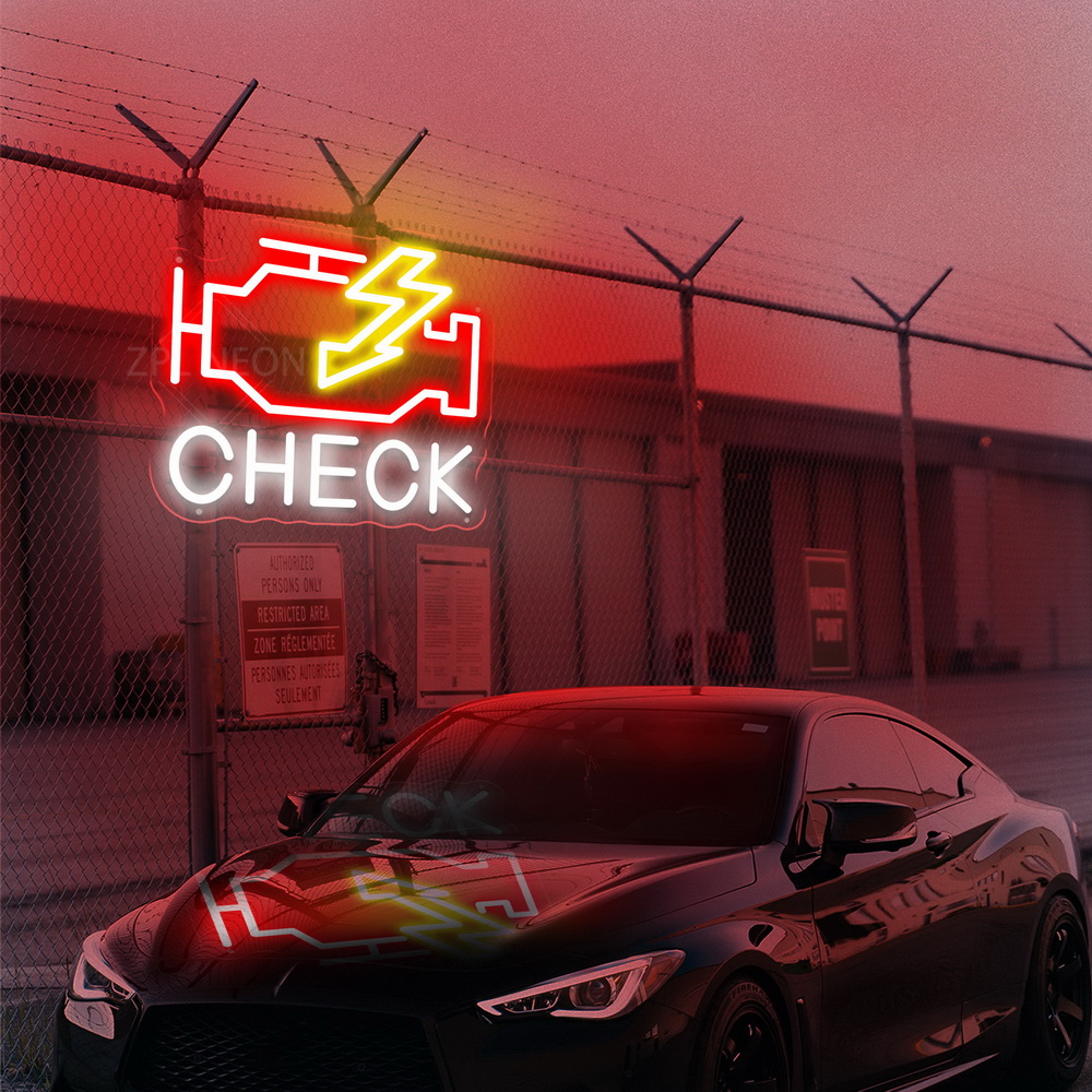 Check Engine Neon Sign Led-ver - Party Games Shop recensie en prijs