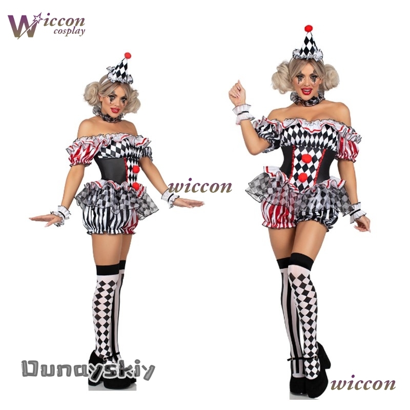 Vrouwen Clown Cosplay Kostuum  - Party Games Free Online recensie en prijs