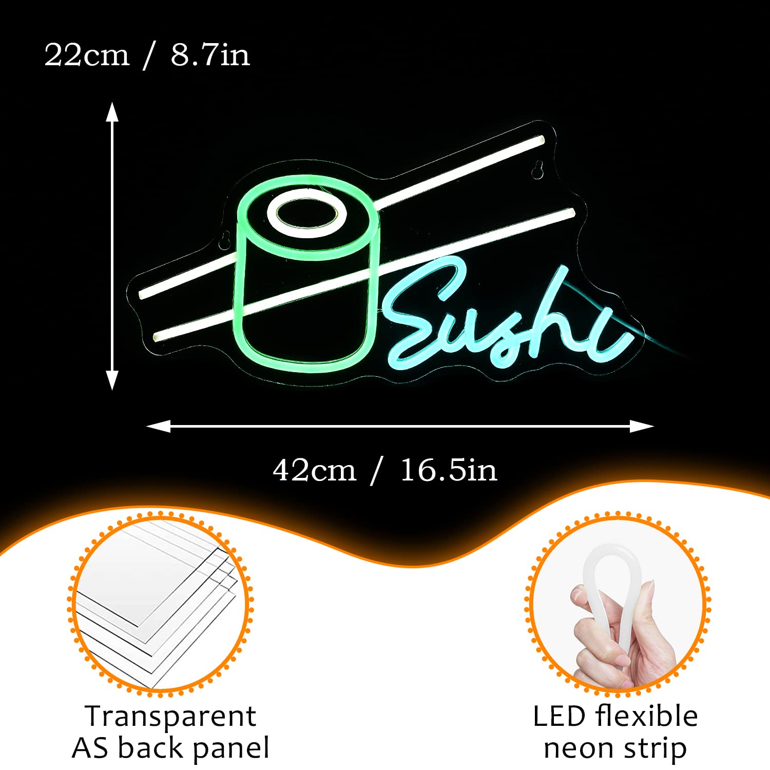 Sushi Neon Bord Bar Wijn Glas  - Party Games Shop recensie en prijs