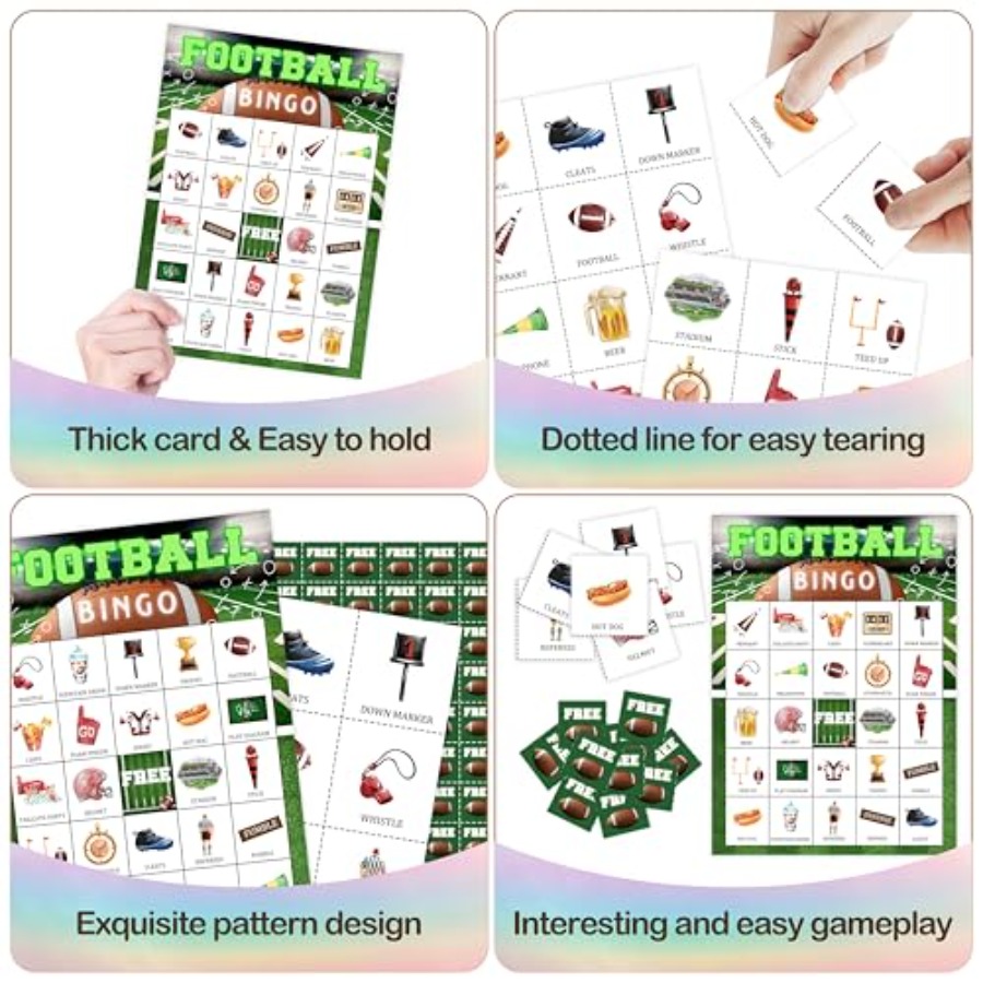 Voetbal Bingo Spelkaart, Voetb - Party Games For Adults Large Group recensie en prijs
